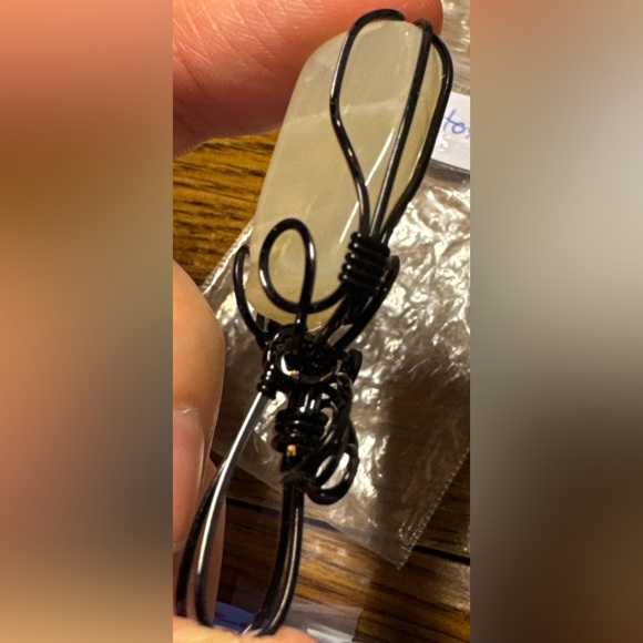 Beautiful Moonstone pendant in a black wrap (jewelers grade wire) - Picture 12 of 16